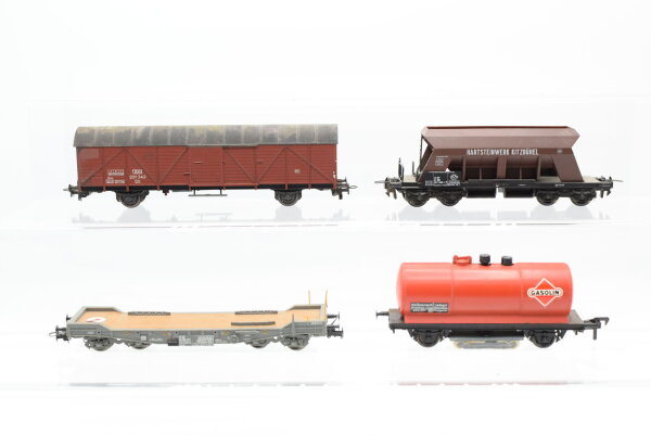 Liliput H0 Konvolut Schienenreinigungswagen "Gasolin" Selbstentladewagen "Hartsteinwerk Kitzbühel" Schwerlastwagen gedeckter Güterwagen ÖBB