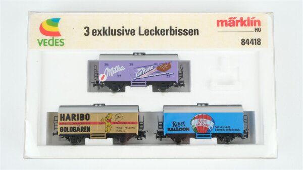 Märklin H0 84418 Güterwagen-Set "3 exklusive Leckerbissen" (Abbruch Puffer)