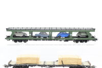 Märklin H0 Konvolut Kesselwagen "VTG" Autotransportwagen teilbeladen Rungenwagen mit Holz DB (Kupplung fehlt)