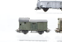 Märklin H0 Konvolut Klappdachwagen "Albrecht Braun Lonsee" gedeckter Güterwagen Güterzugbegleitwagen DB u.a. (teilweise patiniert)