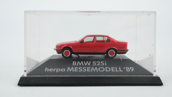 Herpa H0 BMW 525i rot Messemodell 1989, 1:87