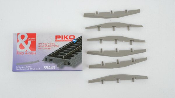 Piko H0 55443 A-Gleis Bettungssockel Antrieb Weiche, links, 6 Stücke