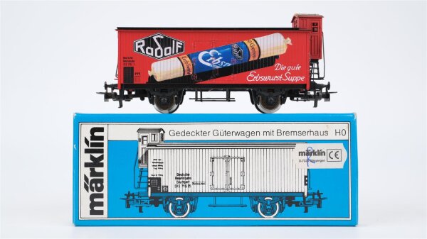 Märklin H0 4680 Kühlwagen mit Bremserhaus "Die gute Erbsensuppe" Deutsche Reichsbahn (DDR)