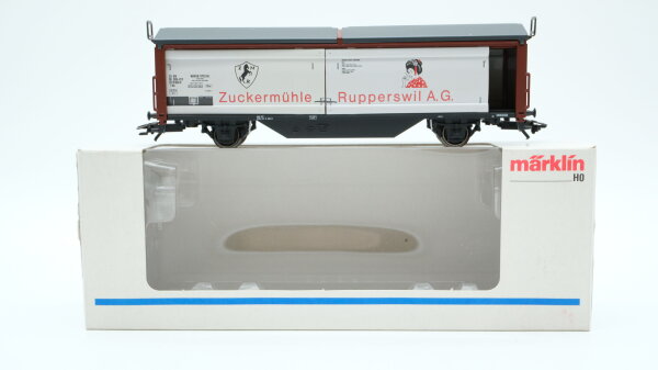 Märklin H0 4833 Schiebewand-/Schiebedachwagen (Zuckermühle Rupperswil AG) Tbis der SBB