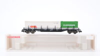 Fleischmann N 8250K Flachwagen mit Seitenborden OOCL Res...