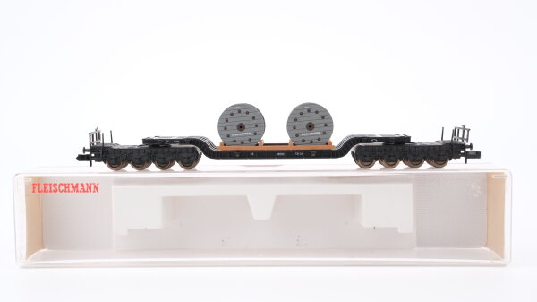 Fleischmann N 8299 Tiefladewagen mit 2 Kabelrollen SSt 34a DB