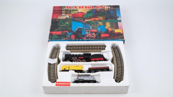 Märklin H0 3203 Güterzug mit Gleisoval M-Gleis Wechselstrom Analog (unvollständig)