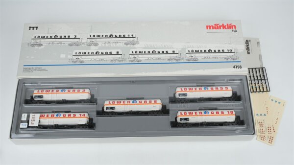 Märklin H0 4798 Kesselwagen-Set "Löwengas" DB