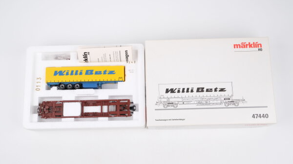 Märklin H0 47440 Taschenwagen mit Sattelauflieger Willi Betz Sdgkms 707 der DB AG