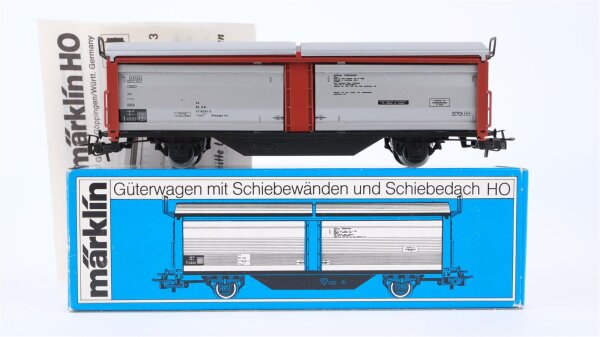 Märklin H0 4633 Güterwagen mit Schiebewänden und Schiebedach DB