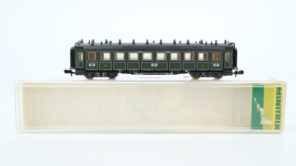Minitrix N 13185 Schnellzugwagen 3.Kl CCü K.Bay.Sts.B.