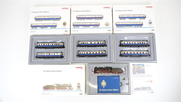 Märklin H0 2881 Reisezugwagen-Set "Der Hofzug von Kaiser Wilhelm II." mit Dampflok BR S 10 K.P.E.V. Wechselstrom Delta Digital