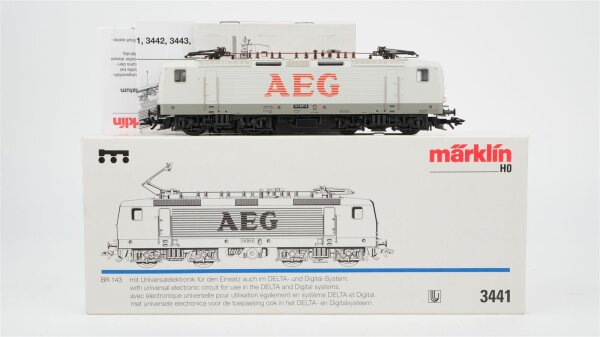 Märklin H0 3441 E-Lok BR 143 001-6 DR Wechselstrom Delta Digital (vermutlich verharzt)