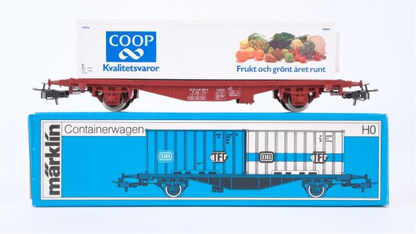 Märklin H0 4673 Behälter-Tragwagen (Containerwagen)  Lgjs der SJ