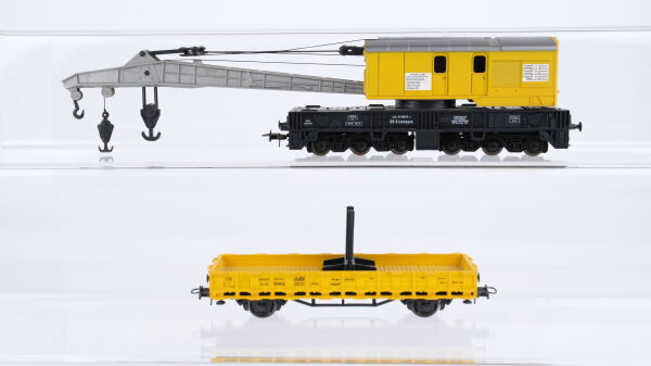Roco H0 Konvolut Kranwagen mit Kranschutzwagen DB