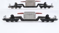 Märklin H0 Konvolut Tiefladewagen mit Trafo/Holzblock "AEG, 50 Jahre Obstverwertung Grünewald" DB (Abbrüche)