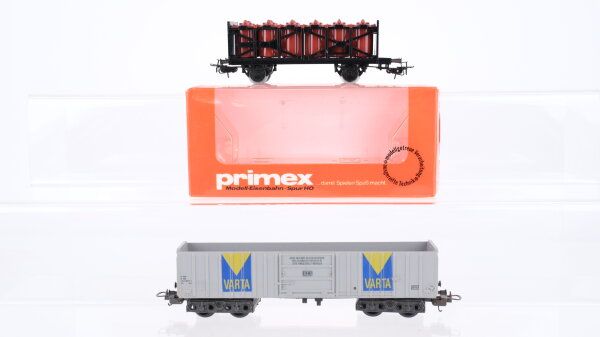 Primex u.a. H0 Konvolut Säurefasswagen Hochbordwagen "Varta" DB u.a.