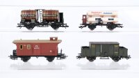 Märklin H0 Konvolut Güterzugbegleitwagen Weinfasswagen "August Pflüger" Flachwagen mit Ladung " Göppinger Sauerbrunn" K.Bay.Sts.B. u.a.