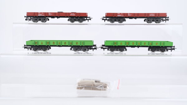 Märklin H0 Konvolut Niederbordwagen teilbeladen "Zirkus Sarrasani" DB u.a.