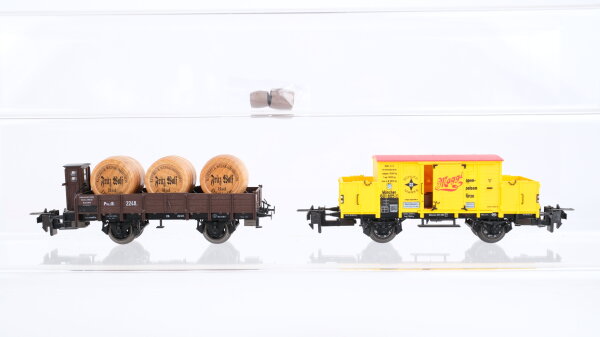 Trix H0 Konvolut Colonialwagen "Maggi" Niederbordwagen mit Weinfassladung "Fritz Wolf" Länderbahn