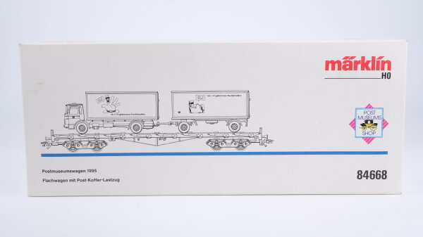 Märklin H0 84668 Flachwagen Post-Lastzug DB Postmuseumswagen 1995