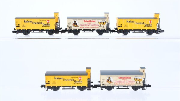 Arnold N Konvolut gedeckte Güterwagen "Kaiser Friedrich Quelle Schultheiss Berliner Weisse" DB