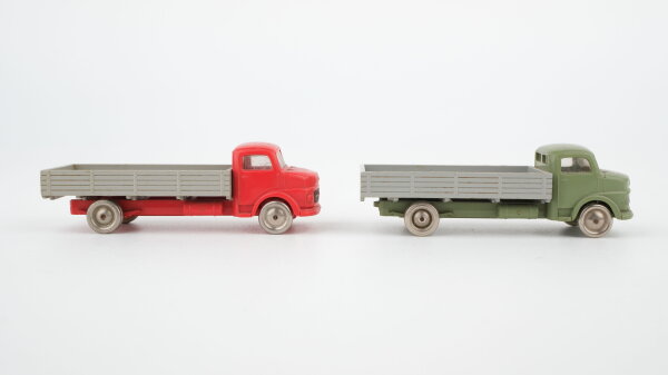 Lego H0 Konvolut 2 Mercedes Pritschen LKW Kurzhauber 50ziger Jahre