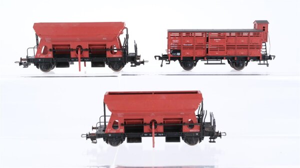 Fleischmann H0 Konvolut Selbstentladewagen Tiertransportwagen DB