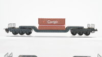 Trix H0 Konvolut Tiefladewagen mit einem Container...