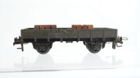 Fleischmann H0  Konvolut Kranwagen mit Kranschutzwagen Niederbordwagen mit Holz und Gegengewichten DB (Kurbel fehlt)
