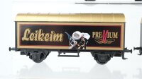Hümmer H0 Konvolut gedeckte Güterwagen "Leikeim" (Kupplungen fehlen)