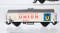 Märklin H0 Konvolut Kühlwagen "Dortmunder Union Bier" gedeckter Güterwagen "Pschorr" Schiebewandwagen "Ford" DB