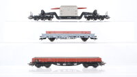Märklin H0 Konvolut Tiefladewagen mit Trafo...