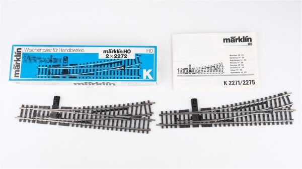 Märklin H0 2272 Schlanke Handweiche, links, 2 Stück