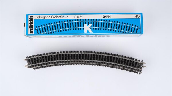 Märklin H0 2141 Gebogenes Gleis 553,9 mm 30°, 10 Stück (dunkelblaue Verpackung)