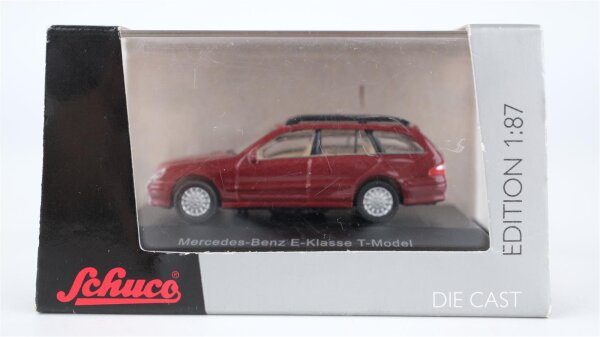 Schuco H0 25515 MB E-Klasse T-Model dunkelrot