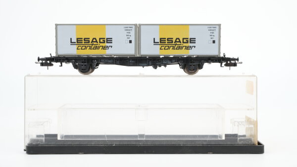 Röwa H0 2304 Röwa 2304 Containerwagen mit 2 "Lesage"-Containern (eine Kupplung fehlt)