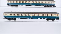 Liliput H0 Konvolut Abteilwagen 2.Kl., Abteilwagen 1./2.Kl. beige/oceanblau DB