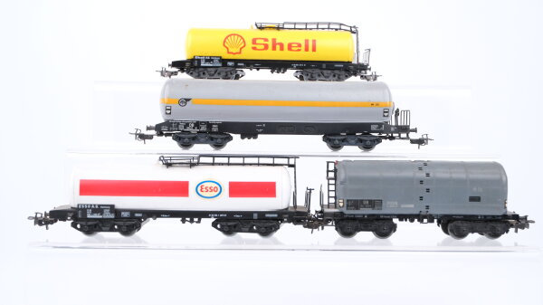 Märklin H0 Konvolut Kesselwagen "Esso, Shell", Druckgaskesselwagen "VTG" Schwerölwagen DB