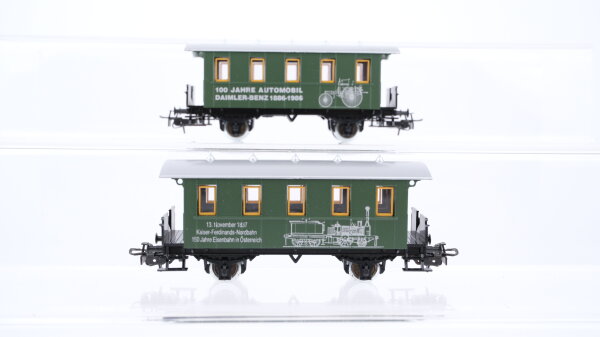 Märklin H0 Konvolut Personenwagen "100 Jahre Automobil Daimler-Benz", Personenwagen "150 Jahre Eisenbahn in Österreich"