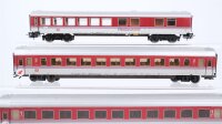 Märklin H0 Konvolut Grossraumwagen 1.Kl., 2.Kl. Restaurant rot/weiß DB (Abbrüche)