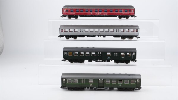 Roco H0 Konvolut Schlafwagen, Mitteleinstiegwagen, Silberling DB/DSG