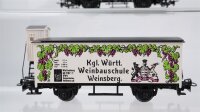 Märklin H0 Konvolut 5 Kühlewagen mit Bremserhaus "Knirps, Zehender Heilbronn, Markgrafen Bräu, Hasseröder, Weinbauschule Weinsberg" DR/u.a.