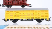 Märklin H0 Konvolut 4 Säurefasswagen, Containertragewagen "Würth", Viehtransportwagen