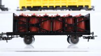 Märklin H0 Konvolut 4 Säurefasswagen, Containertragewagen "Würth", Viehtransportwagen