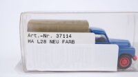Brekina H0 37114 Hanomag L28 Pritsche/Plane blau-grau