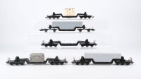 Märklin H0 Konvolut Tiefladewagen Teilbeladen...