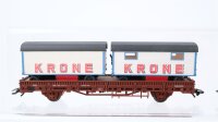 Roco H0 Konvolut Niederbordwagen beladen mit Zirkuswagen "Krone"