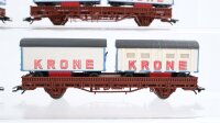 Roco H0 Konvolut Niederbordwagen beladen mit Zirkuswagen "Krone"