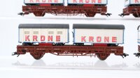 Roco H0 Konvolut Niederbordwagen beladen mit Zirkuswagen "Krone"